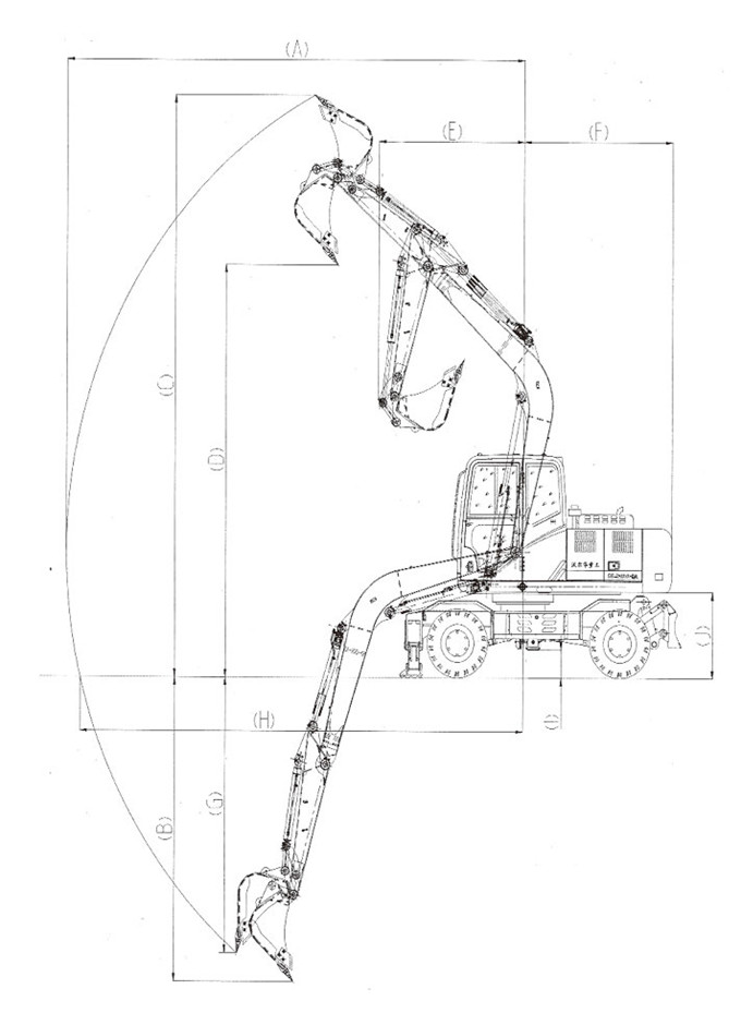 沃爾華DLS100-9A 9.7噸輪式液壓挖掘機工作參數(shù)