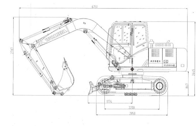 沃爾華DLS100-9B 9噸履帶式液壓挖掘機(jī)外形尺寸