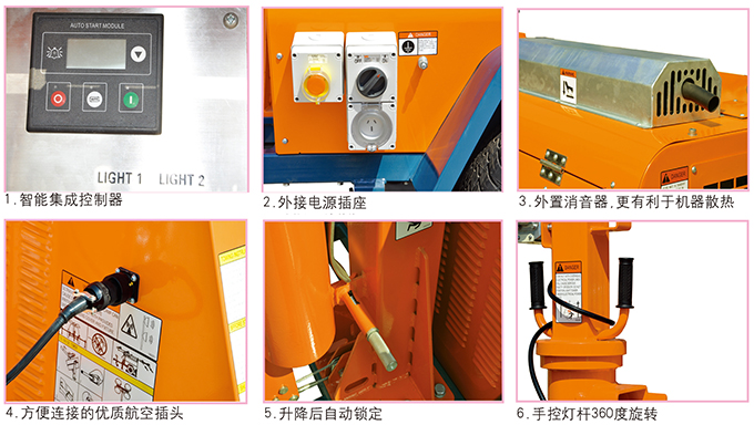 沃爾華GNZM42C手動(dòng)升降拖車式照明車基本配置