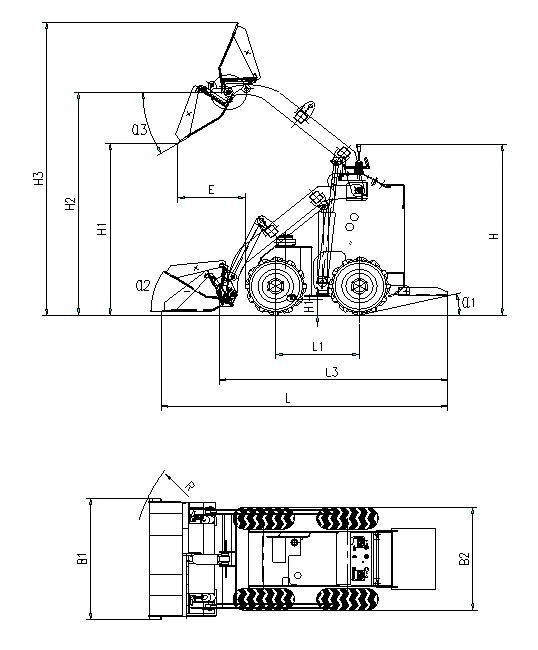 小型滑移裝載機(jī)GN280的技術(shù)參數(shù)