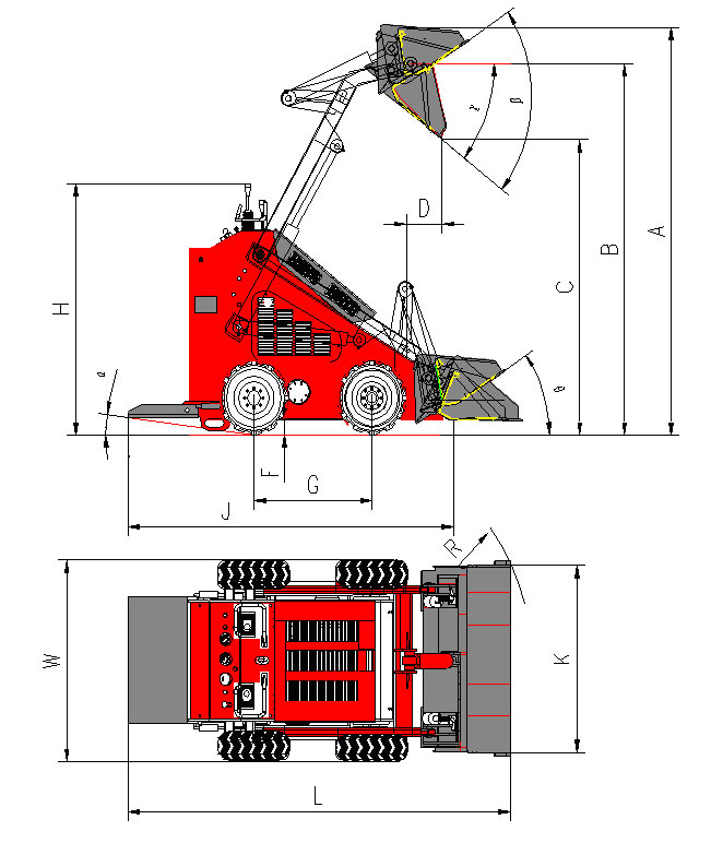 小型滑移裝載機(jī)GN380的技術(shù)參數(shù)