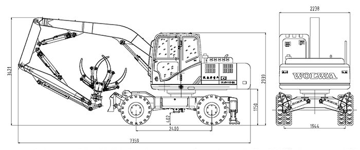 DLS118-9A輪式液壓堆垛機(jī)外形尺寸