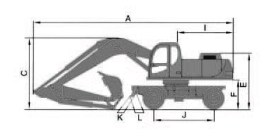 DLS190-9A輪式液壓挖掘機產品外形尺寸1